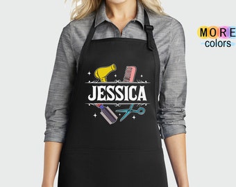 Hair Stylist Apron, Custom Hair Stylist Gift, Personalized Hairdresser Apron, Barber Shop Apron, Beauty Salon Apron, Gift For Hairdresser