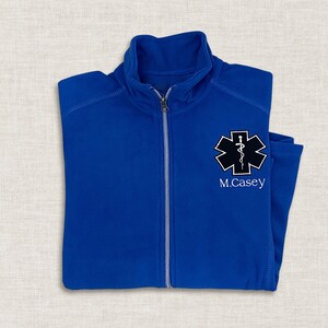 Custom Embroidered Emergency Nurse Jacket, Personalized Emergency Room Jacket, Embroidery ER Nurse Jacket, Full Zip Microfleece Jacket L223
