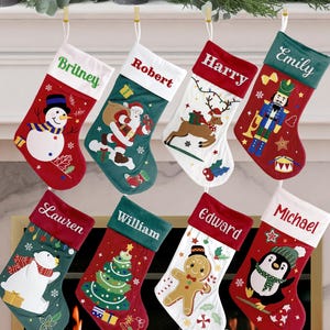 Personalized Christmas Stockings, Custom Luxury Velvet Stocking, Embroidered Stocking for Holiday, Stocking With Name, Family Decoration