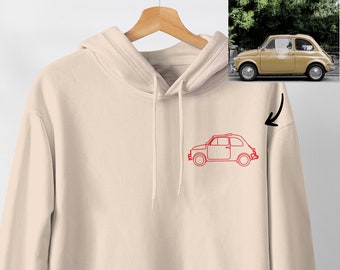 Custom Car Hoodie, Custom Car Outline Hoodie, Custom Dad Gift, Custom Car Photo Hoodies, Father's Day Hoodies, Personalized Car Hoodies