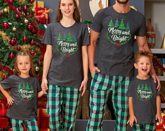 Merry and Bright Christmas Shirt Matching Family Christmas Shirt