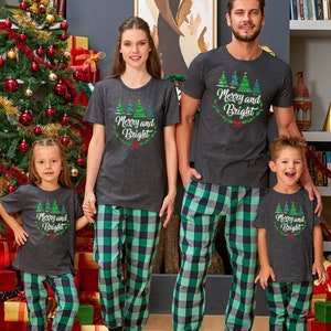 Merry and Bright Christmas Shirt, Matching Family Christmas Shirt, Matching Family Merry Christmas Shirt, Family Xmas Party Shirt