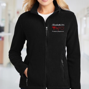 Personalized Embroidered Medical Assistant Jacket, Custom Nurse Fleece Jacket, Nurse Ladies Jacket, Registered Nurse Jacket L217 image 1