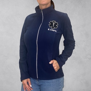 Custom Embroidered Emergency Department Jacket, Personalized ER Nurse Jacket, Embroidery Emergency Nurse Jacket, Full Zip Fleece Jacket L223