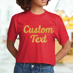 Custom Crop Top, Personalized Crop Top, Custom Crop Top, Custom Text Crop Top, Custom Image Crop, Custom Design Crop Tee, Personalized Shirt