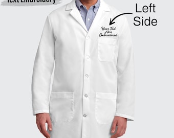 Custom Lab Coat, Embroidered Medical Lab Coat, Personalized Lab Coat,  Lab Coat with Business and Name, Title,  Custom White Lab Coat, Logo