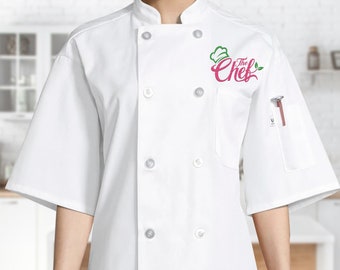 Personalized Chef Coat for Men Women, Custom Embroidery Chef Jacket, Custom Embroidery Chef Coat, Custom Chef Uniform, Custom Kitchen Jacket