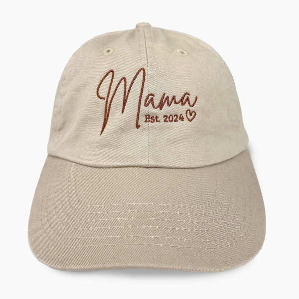 Embroidered Mama Hat, Mama Est Hat, Grandma Hat, Mother's Day Hat, Mama Established Cap, Mommy Cap, Nanny Hat, Mom Trucker Hat VC300A