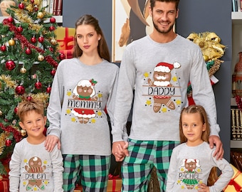 Custom Gingerbread Christmas Long Sleeve Shirt, Matching Family Gingerbread Long Sleeve, Christmas Party Long Sleeve, Baker Family Shirt