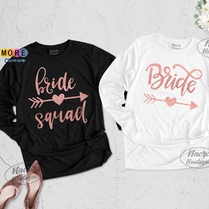 Bachelorette Party Long Sleeve Shirts, Bride Squad Long Sleeve Shirts, Bachelorette Party Outfits, Bridesmaid Shirts, Bridal Party Shirts