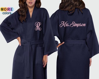 Personalized Robes, Waffle Kimono Robes, Wedding Robes, Getting Ready Robes, Personalized Robes, Bridesmaid Gift, Bride Robes, Spa Robes