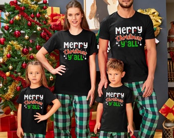 Merry Christmas Y'all Shirt, Matching Christmas Family Shirts, Merry Christmas Y'all Shirt, Xmas Party Shirt, Holiday Family Shirt