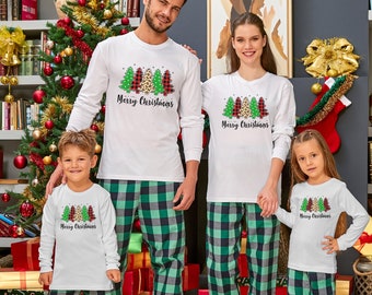 Merry Christmas Family Long Sleeve, Matching Family Christmas Long Sleeve, Christmas Tree Longsleeve Shirt, Holiday Shirt, Matching Xmas Tee