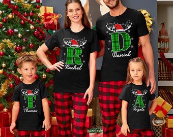 Monogrammed Family Christmas Shirt, Christmas Shirt With Name, Personalized Family Christmas Shirts, Holiday Shirt