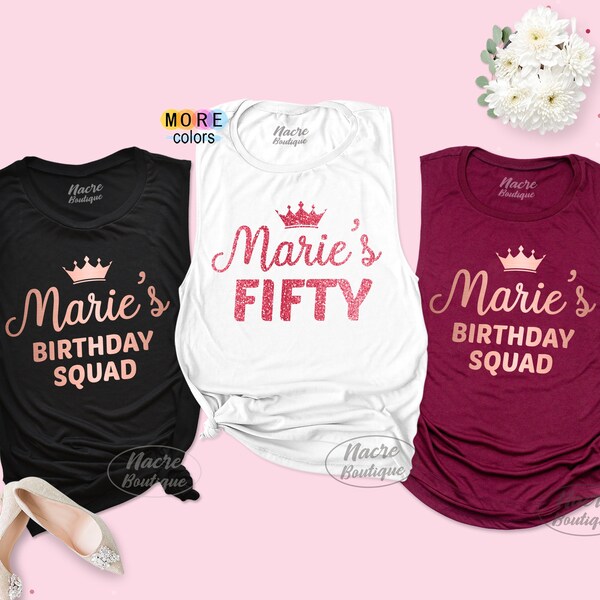 Funny 50th Birthday Tank Top For Women - 'The Queen Is 50' Graphic Tee (Sleeveless, Multiple Sizes)