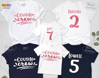 Cousin Crew Shirts, Matching Cousin Outfits, Team Cousin Shirts, Family Shirts, Birthday Party Shirts, Personalized Cousin Shirts