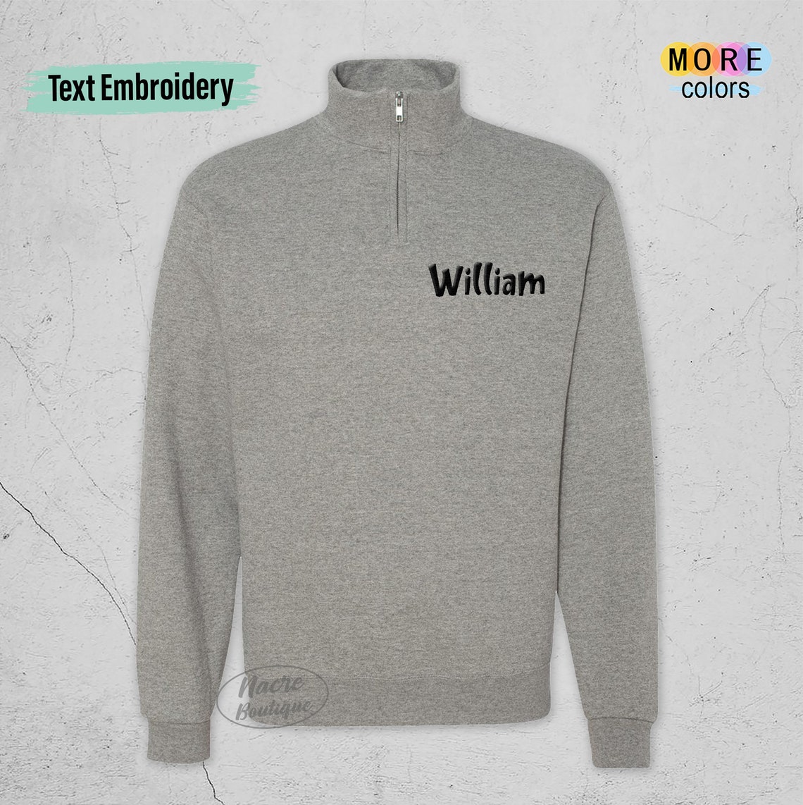custom embroidered quarter zip pullover