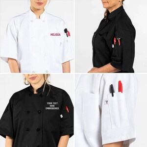 Custom Embroidered Chef Coat, Monogrammed Chef Coat, Custom Embroidery Chef Coat, Personalized Chef Coat, Custom Chef Jacket image 6