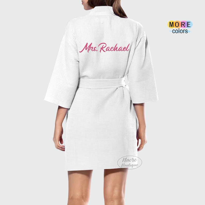 Waffle Kimono Robes Bridesmaid Bath Robes Custom Bath Robes Embroidered Bride Bath Robe Personalized Robes for Women Couples Spa Robes