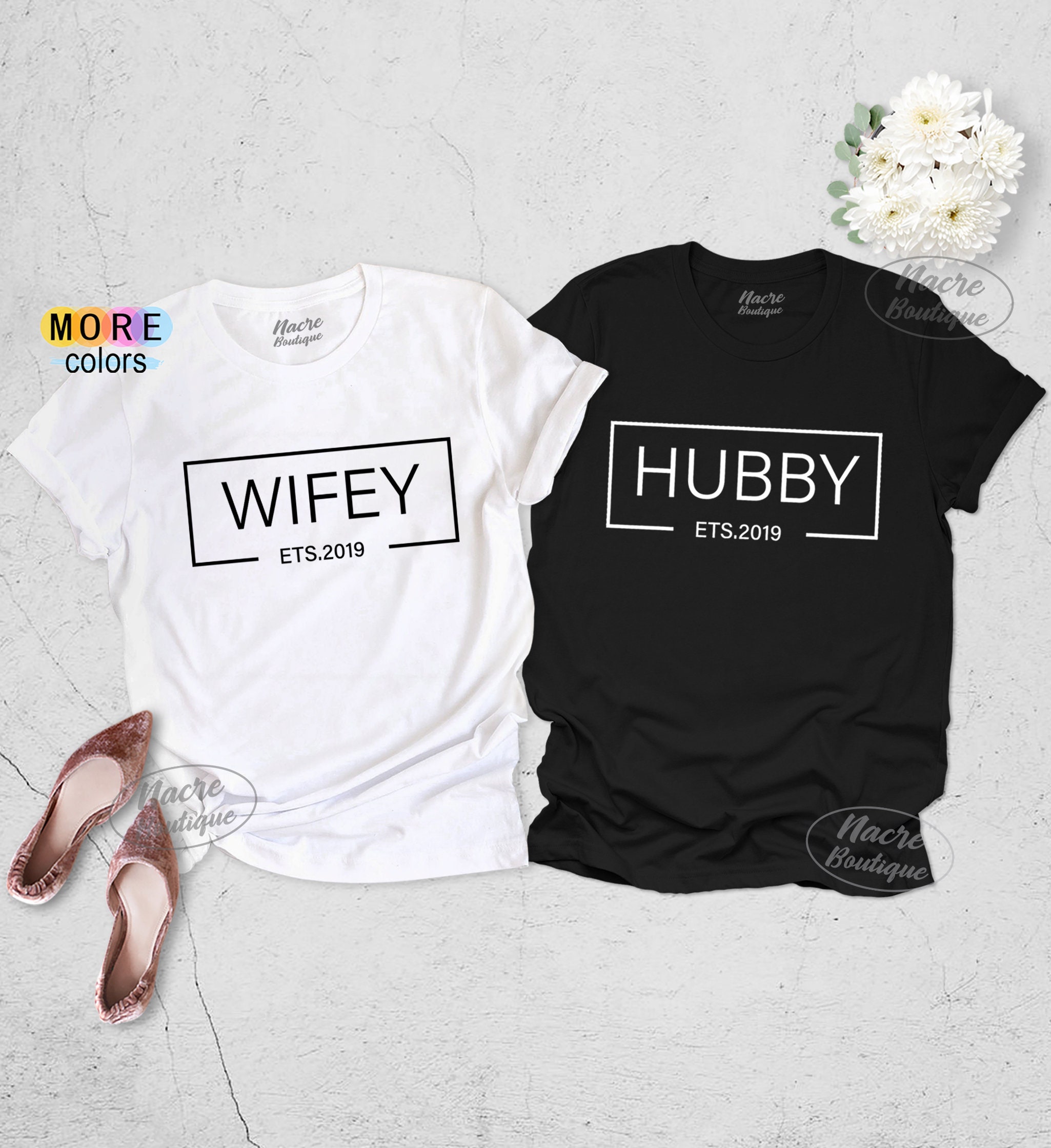 Wedding shirts Hubby Wifey shirts Wedding Shower Present | Etsy