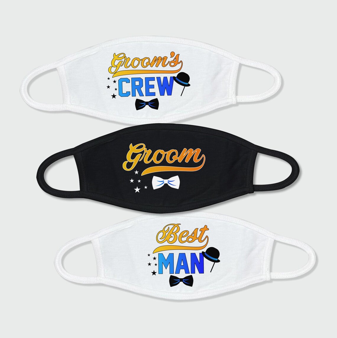 Groom Face Masks Groomsman Party Masks Groom Crew Face Mask Etsy