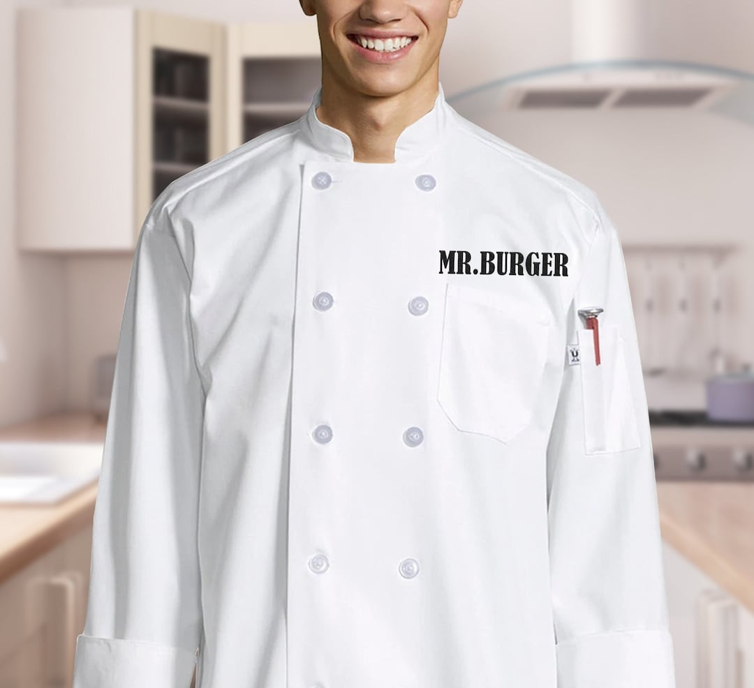 Personalized Long Sleeve Chef Coat for Men Women, Custom Embroidery
