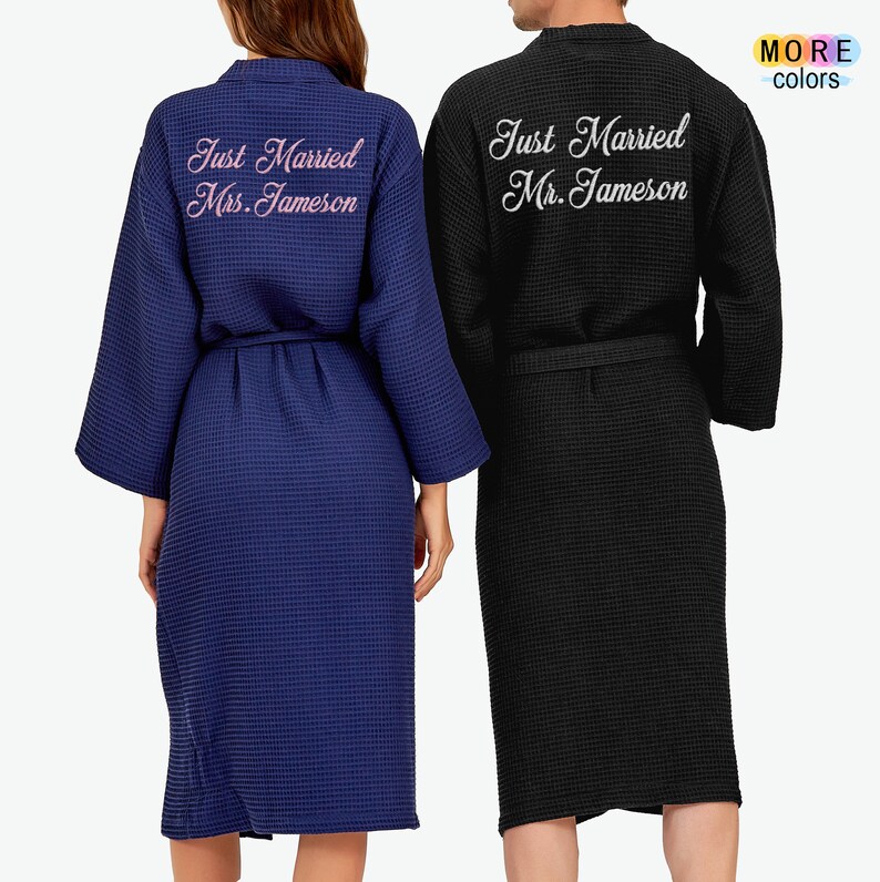 Mr and Mrs Robes Couple Matching Waffle Robes Custom Waffle Etsy