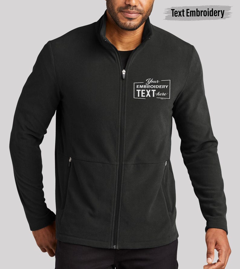 Custom Embroidered Microfleece Jacket, Personalized Full Zip Jacket ...
