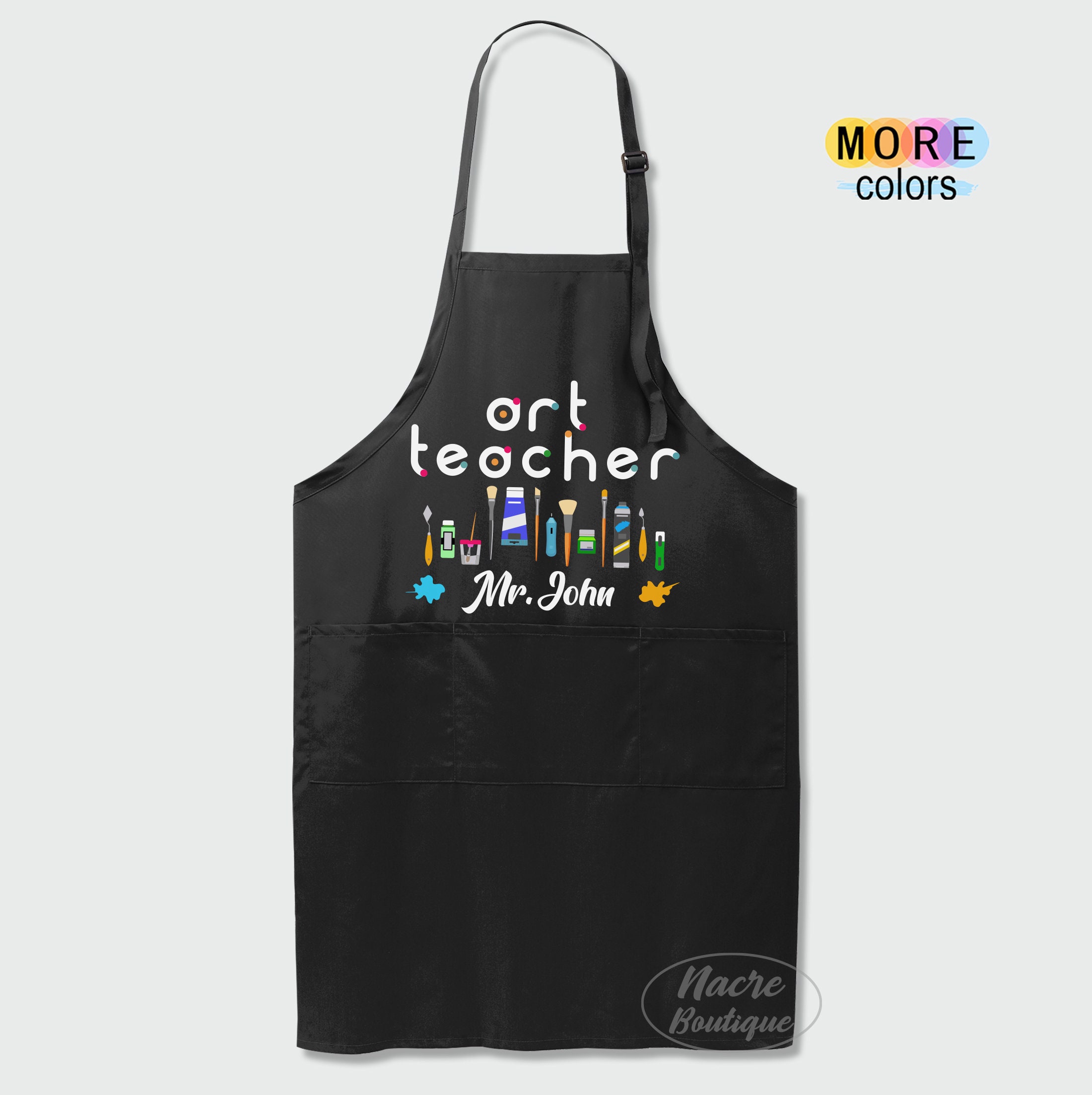  PXTIDY Art Teacher Apron With Pockets Art Teacher Gifts  Adjustable Artist Painters Apron For Art Lovers Art School Artist Apron  (ART is my favorite SPORT apron) : Home & Kitchen