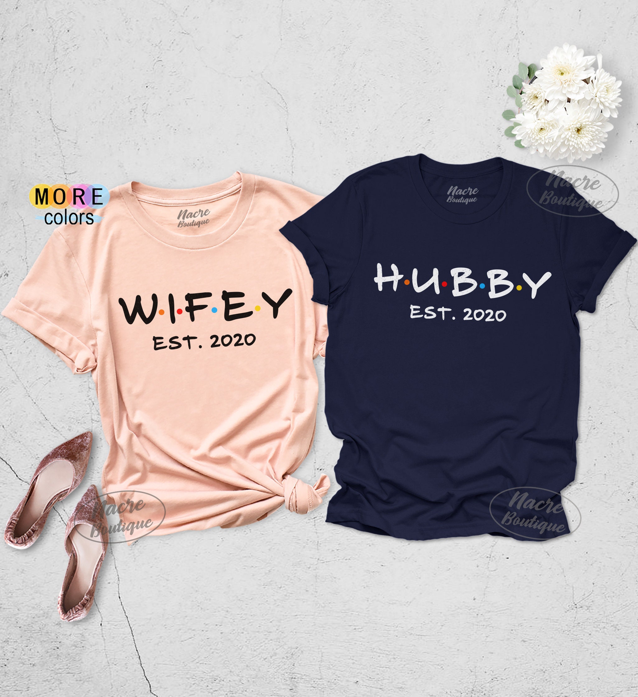 Hubby Wifey Shirts Plus Size Wedding Shirts Bridal Gift Engagement Hubby And Wifey Shirts Hubby Wifey Unisex T-shirts