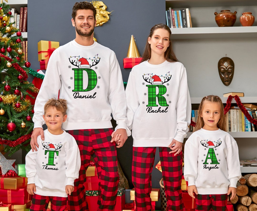 Monogrammed Family Christmas Sweatshirt Christmas Hoodie With Name Personalized Family Christmas Sweatshirt Matching Family Xmas Hoodies Etsy Canada