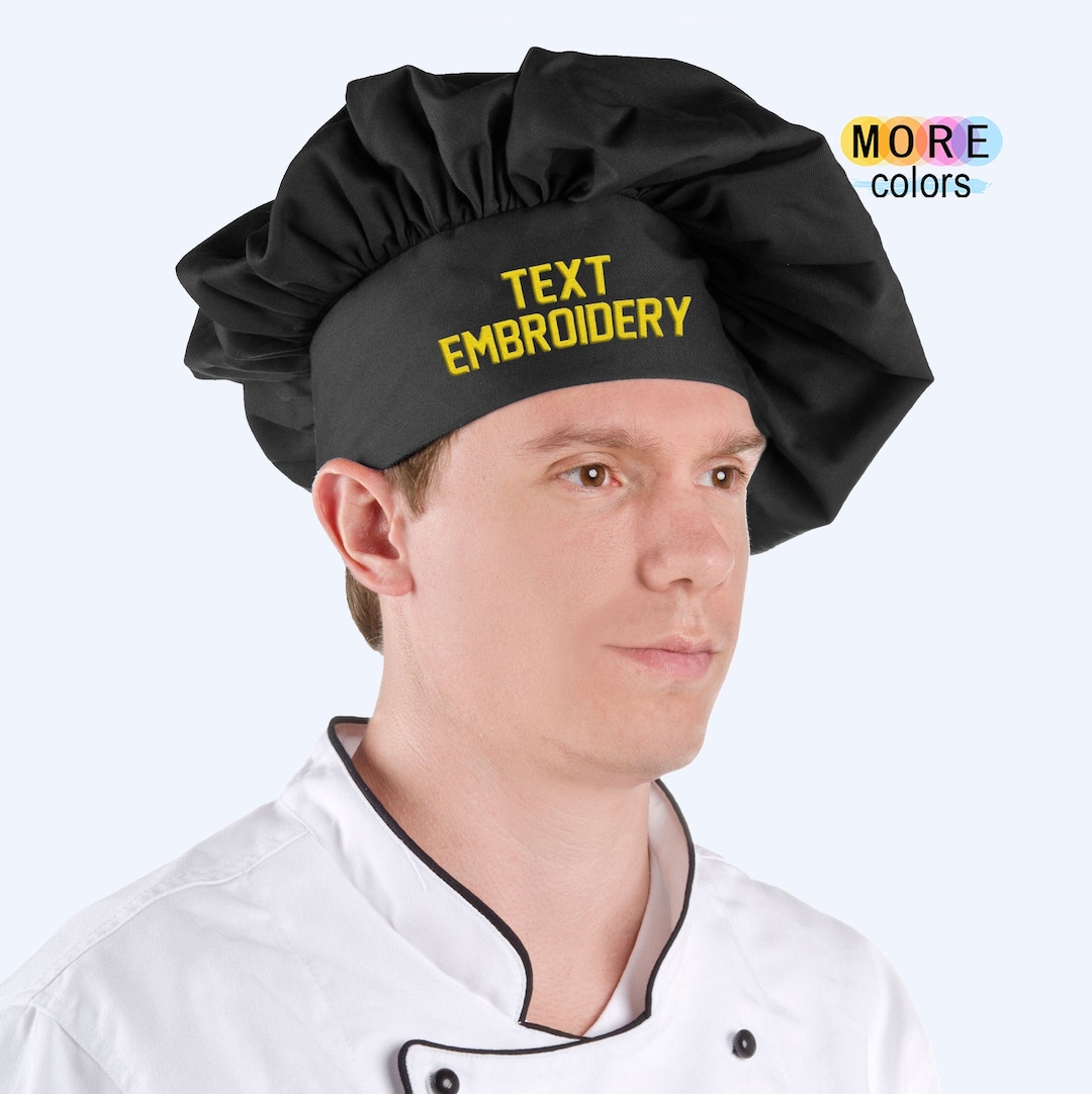 Personalized Embroidered Chef Hat, Custom Chef Hat, Adjustable Back