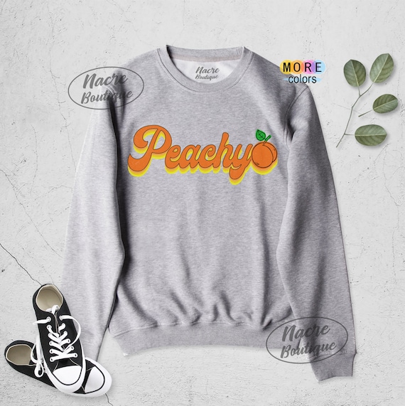 Peachy Sweatshirt Peach Sweatshirt Retro Peachy Shirt | Etsy