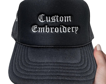 Custom Embroidered Hats, Personalized Hats, Dad Hats, Custom Embroidered Baseball Caps, Add Your Text, Custom Embroidery Caps 39-165