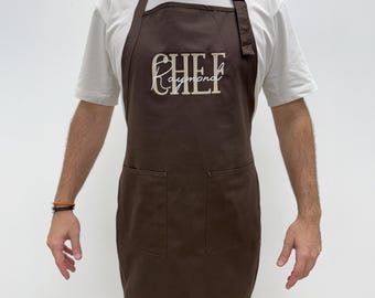 Personalized Embroidered Apron, Adult Apron, Customized Apron, Chef Embroidery Apron, Cooking Apron, Cute Men Women Apron, Kitchen Apron