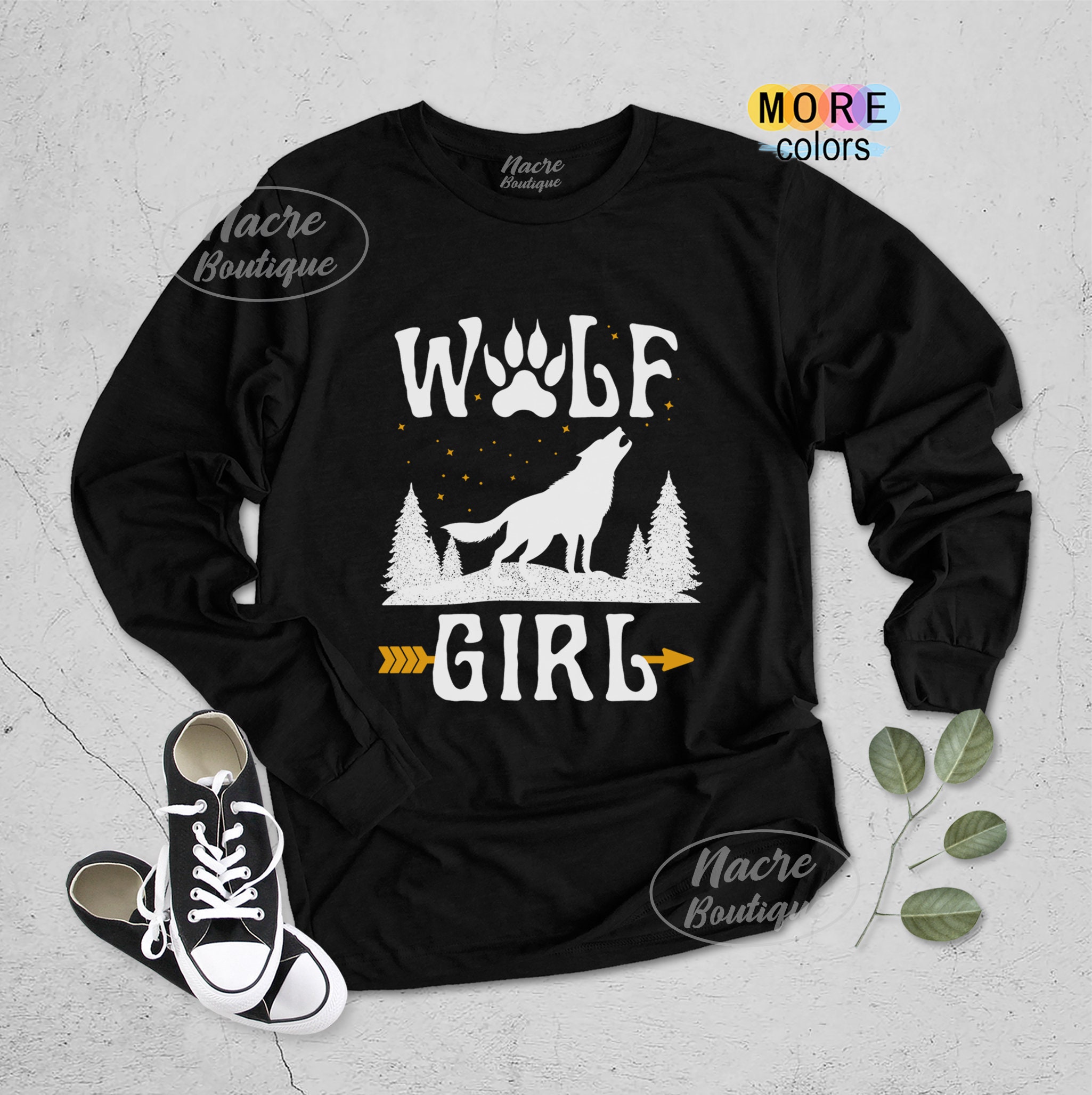 Wolf Girl Shirt Wolf Long Sleeve Shirt Wolves Gifts Howling | Etsy