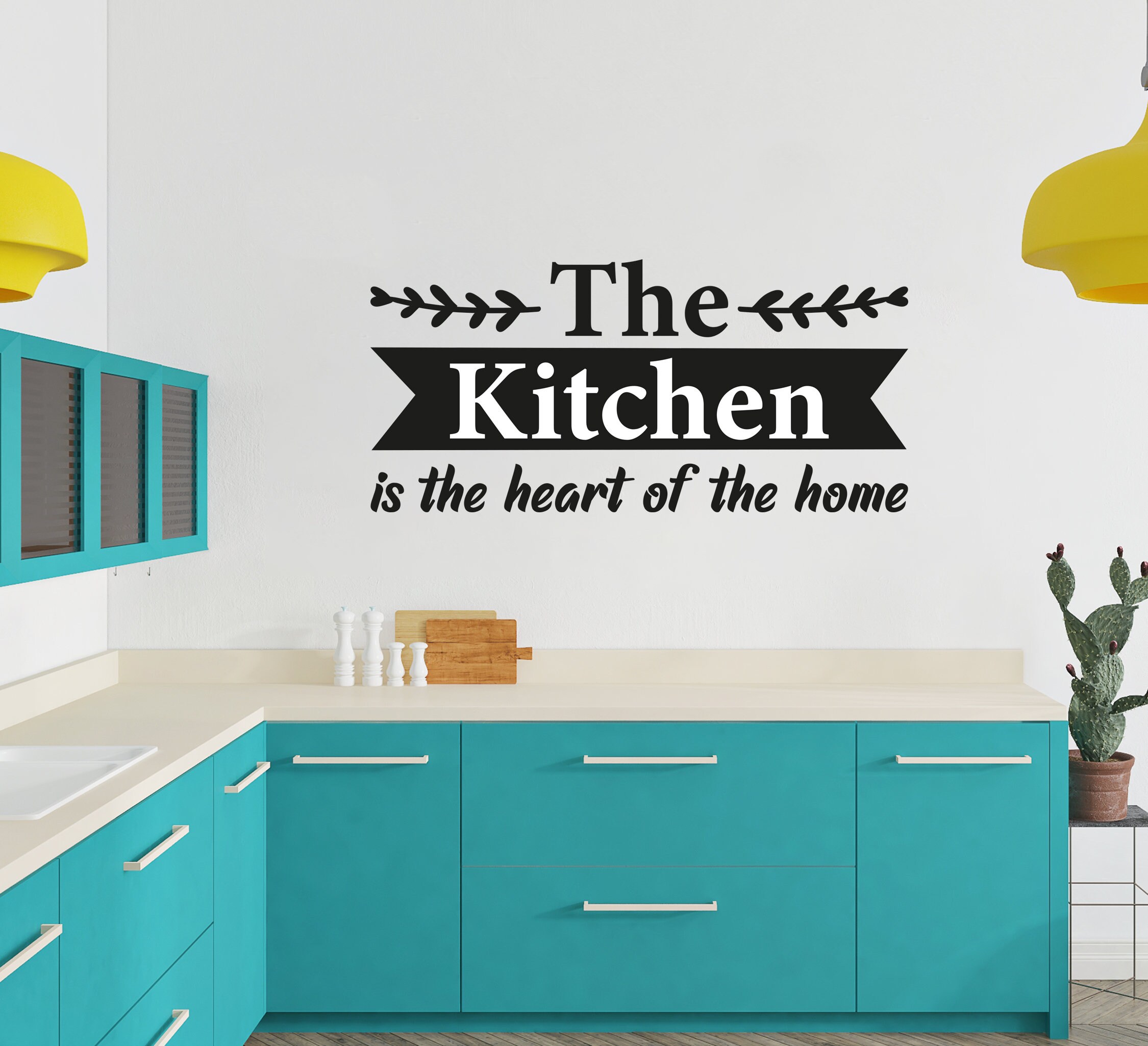 THE KITCHEN HEART OF OUR HOME Tile Decal Sign Funny KITCHEN Decor Gift –  JAMsCraftCloset