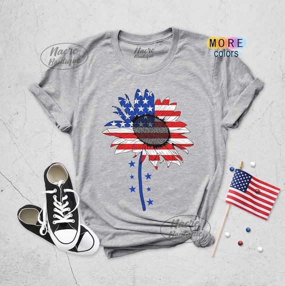 Sunflower 4th of July Shirt, American Flag, Stars And Stripes, Fourth Of July Shirt, July 4th, Merica Shirt, American Shirt, 4th July Shirt