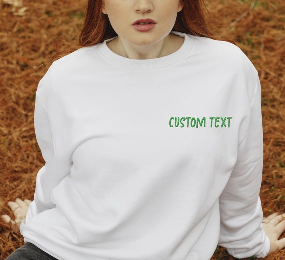 embroidery crew neck sweatshirt