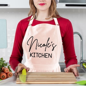 Custom Ruffled Apron, Personalized Frilly Kitchen Apron with Pockets Bild 6