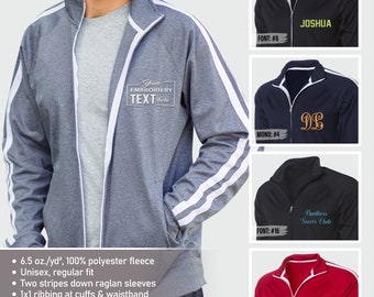Custom Embroidered Full Zip Track Jacket, Custom Poly Tech