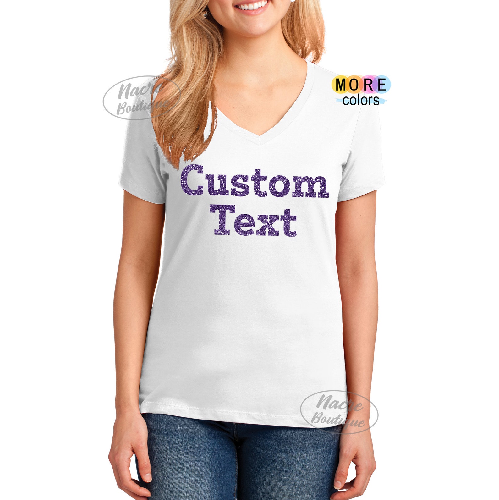 Custom V Neck Shirts Personalized Women V Neck Shirt Add - Etsy