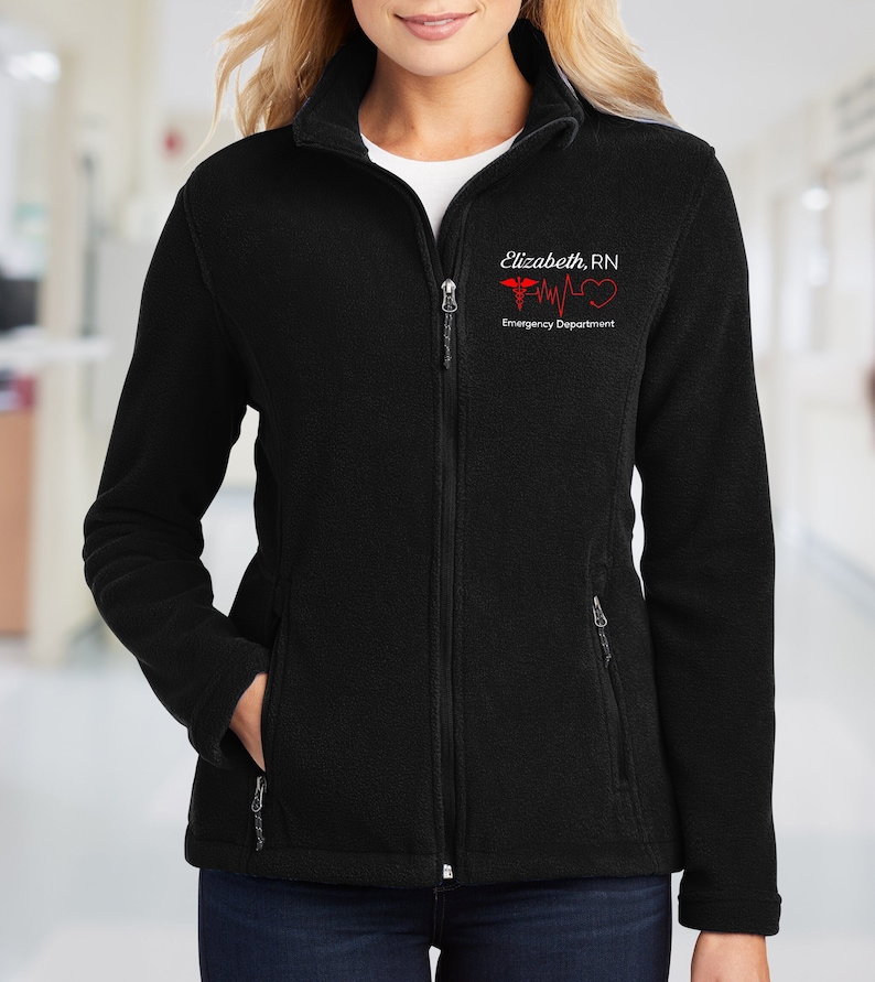 Personalized Embroidered Medical Assistant Jacket, Custom Nurse Fleece Jacket, Nurse Ladies Jacket, Registered Nurse Jacket L217 image 1