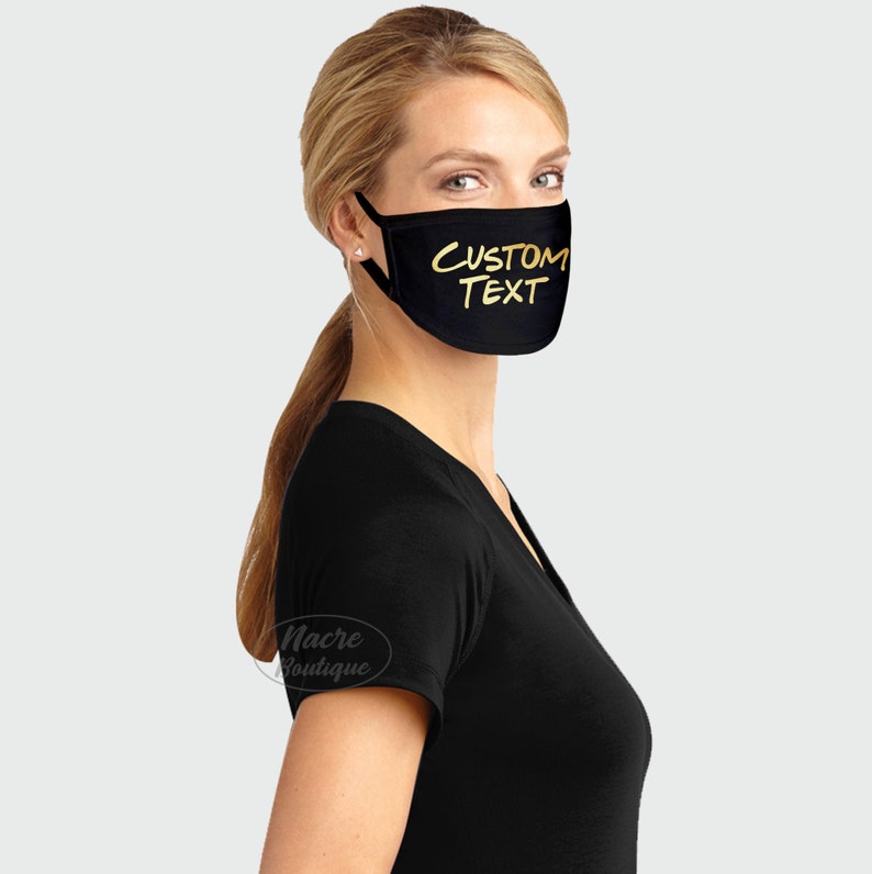 Custom Text Face Mask Personalized Face Mask Custom Face Etsy