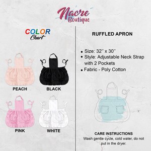 Custom Ruffled Apron, Personalized Frilly Kitchen Apron with Pockets Bild 2
