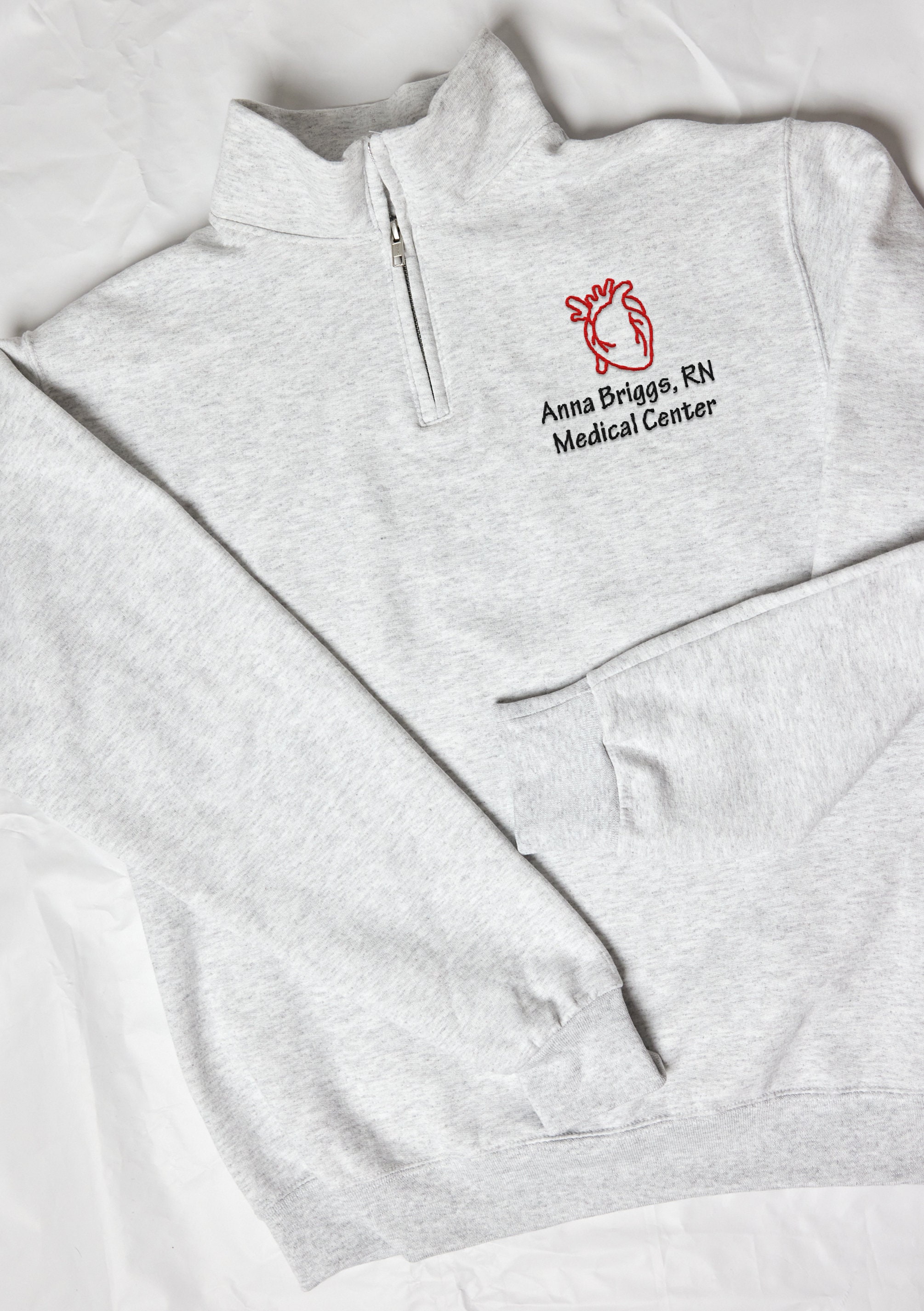 Embroidered Quarter Zip Cardiologist Sweatshirt, Cath Lab