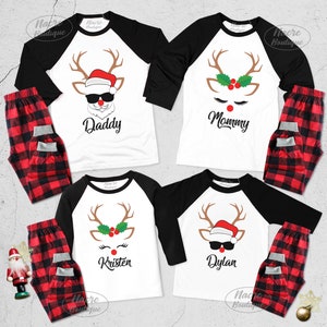 Custom Christmas Reindeer Raglan, Matching Family Christmas Raglan, Rudolph Raglan Shirt, Custom Matching Reindeer Family Baseball Shirt image 3