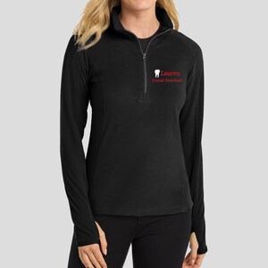 Custom Embroidered Dental Assistant Jacket, Personalized Dental Assistant Half Zip Jacket, Embroidery Mini Tooth Jacket, Hygienist L224
