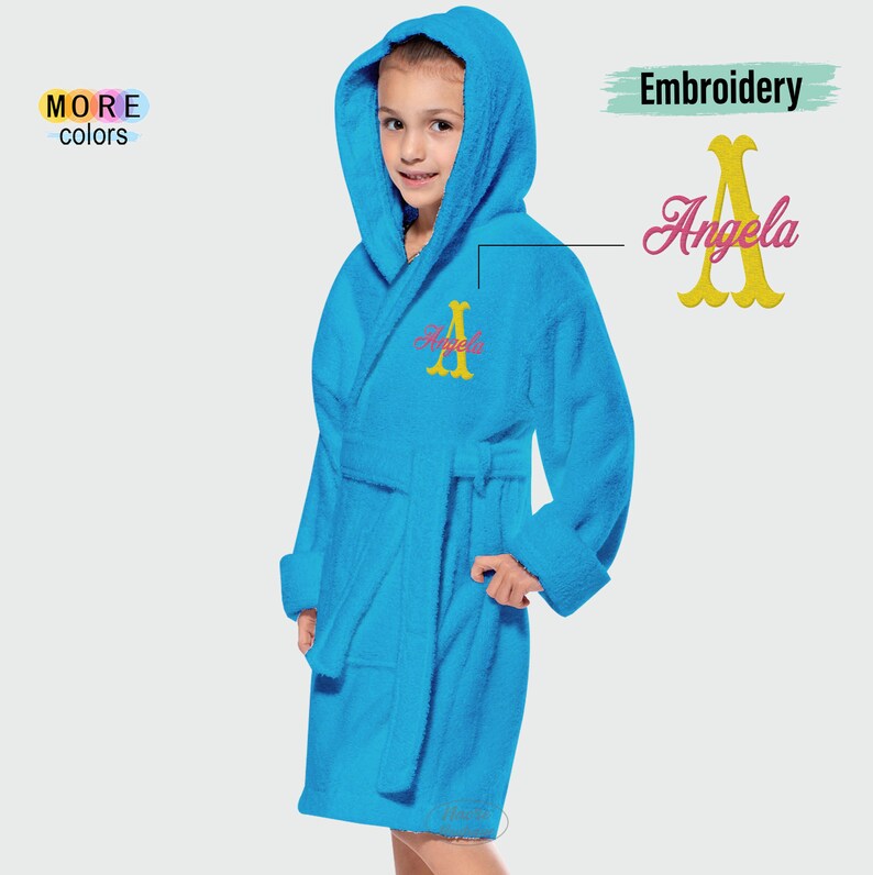 Kids Personalized Bath Robes Monogram Kids Spa Robes Girls Etsy