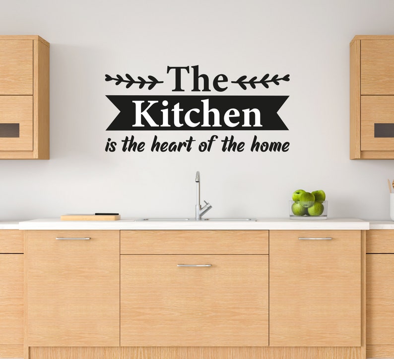 The Kitchen is the Heart of the Home Wall Decal Kitchen Wall | Etsy